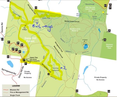 Daisy Hill MTB map